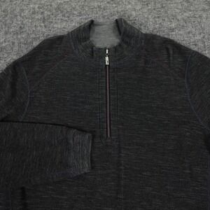 Tommy Bahama Quarter Zip Reversible Pullover Men's 2XL Black Cotton Blend Casual